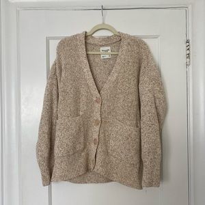 Abercrombie Oatmeal Oversized Legging-Friendly Cable Cardigan